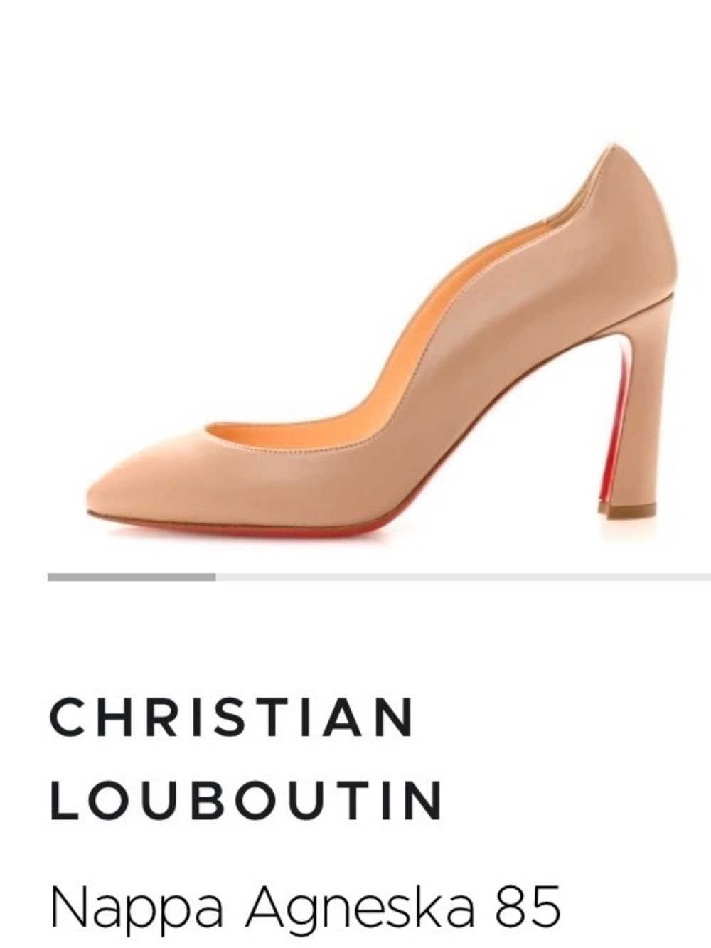 Christian Louboutin Beige Nappa Agneska 85 Pumps with Red Sole